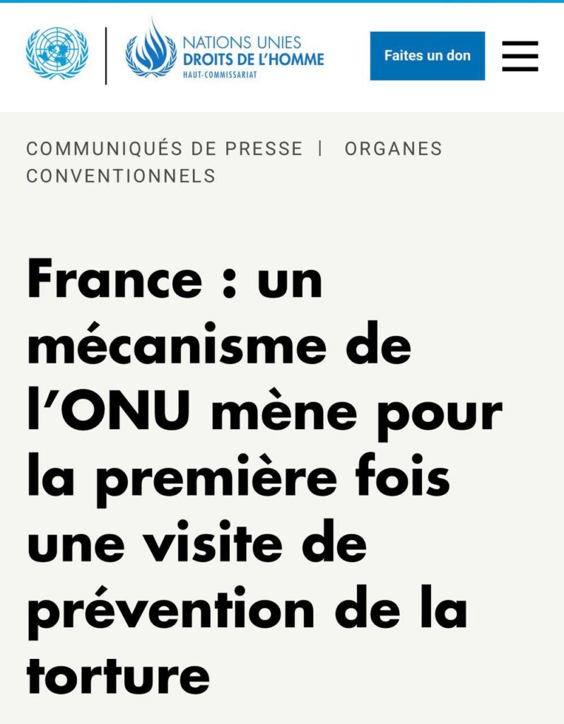 France : un mécanisme de l’ONU mène pour la première fois une visite de prévention de la torture
